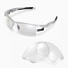 Walleva Clear Non-Polarized Replacement Lenses for Oakley Fast Jacket XL(OO9156 Series) Sunglasses
